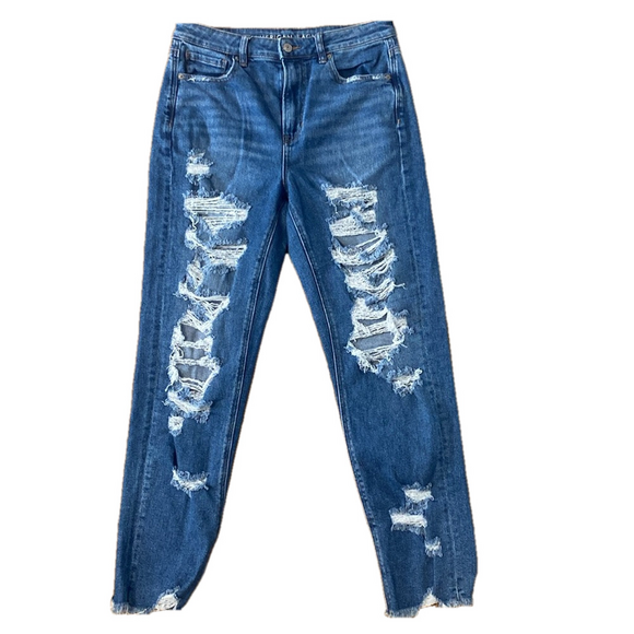 American Eagle Outfitters Denim - American Eagle Stretch Mom Jeans Distressed Size 8 Long